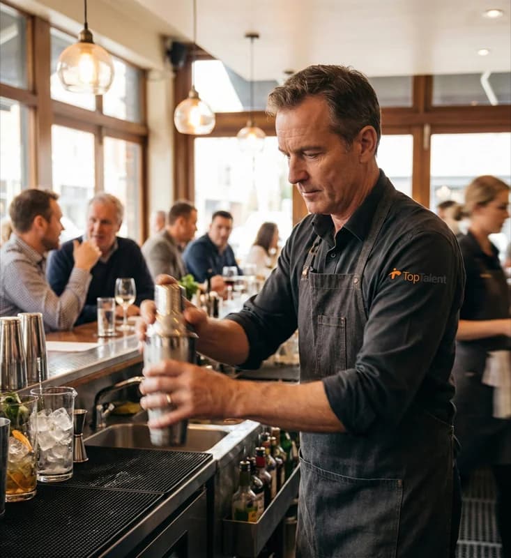 Horeca medewerker tijdens tijdelijke inzet via uitzendbureau